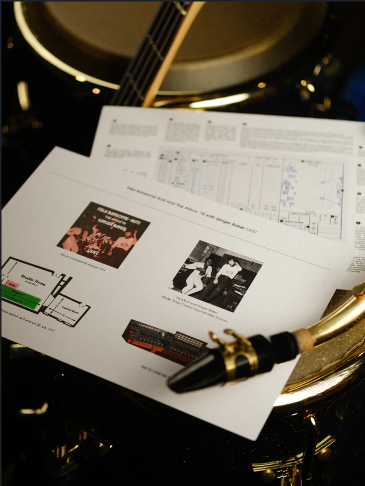 Abbey Road Studios Fela Kuti Session Sheet - Image 5