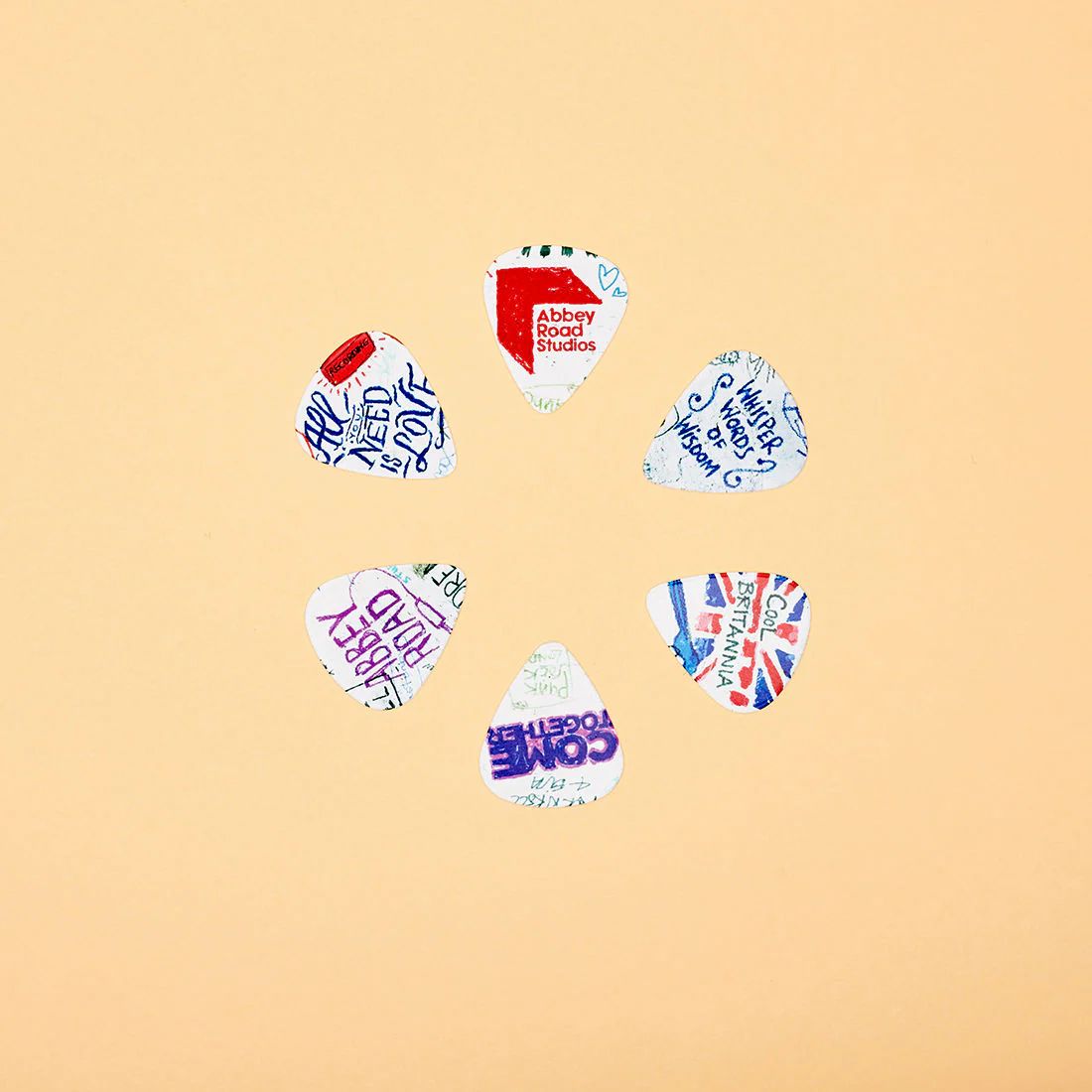 Abbey Road Studios Graffiti Plectrum Set (Pack of 6) - Image 3